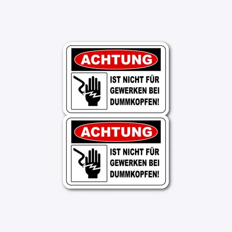 Large "Nicht fur Dummkopfen" Stickers